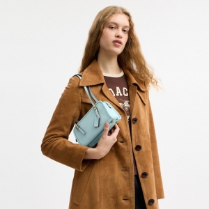 Coach Swing Zip Bag 20 - Brass/Light Blue - Image 3