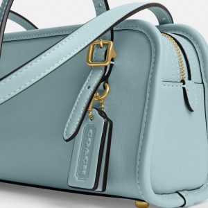 Coach Swing Zip Bag 20 - Brass/Light Blue - Image 8