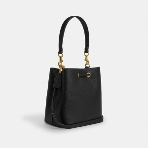 Coach Rowan Bucket Bag - Gold/Black - Image 8