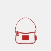 Coach Stadium Swinger Bag - Silver/Sport Red