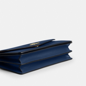 Coach Klare Envelope Crossbody Bag - Gold/Deep Blue - Image 8