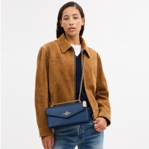 Coach Klare Envelope Crossbody Bag - Gold/Deep Blue - Image 4