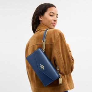 Coach Klare Envelope Crossbody Bag - Gold/Deep Blue - Image 3