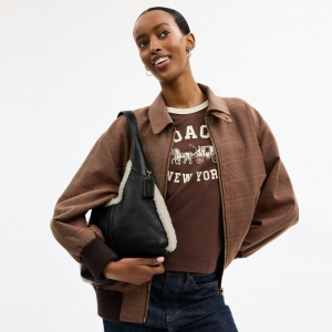 Coach Brooklyn Shoulder Bag 28 In Shearling - Brass/Black Natural - Image 3