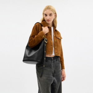 Coach Bleecker Bucket Bag - Brass/Black - Image 4
