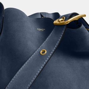 Coach Bleecker Bucket Bag - Brass/Light Denim - Image 11