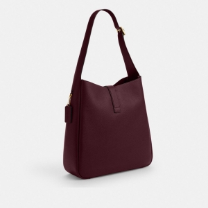 Coach Hadley Large Shoulder Bag - Gold/Dark Wine - Image 6