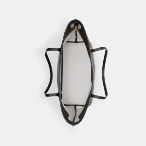 Coach Large City Tote Bag In Maxi Signature Canvas - Gold/Walnut/Black - Image 4