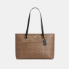 Coach Station Tote Bag In Signature Canvas - Gold/Tan/Black