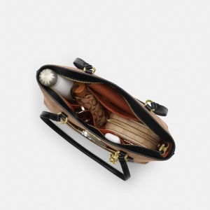 Coach Station Tote Bag In Signature Canvas - Gold/Tan/Black - Image 5