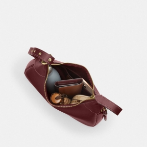 Coach Ella Shoulder Bag - Gold/Maroon - Image 6