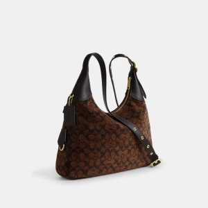 Coach Ella Shoulder Bag In Signature Chenille - Gold/Truffle - Image 7