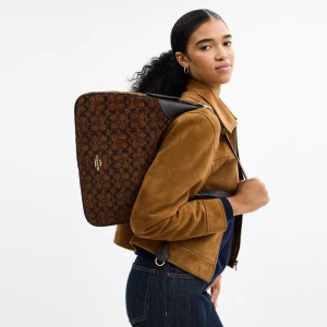 Coach Ella Shoulder Bag In Signature Chenille - Gold/Truffle - Image 3