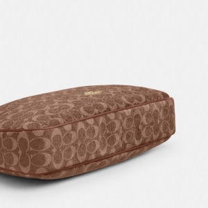 Coach Ella Shoulder Bag In Signature Chenille - Gold/Light Khaki/Vintage Brown - Image 8