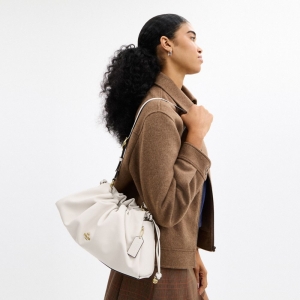 Coach Faye Large Shoulder Bag - Gold/Chalk - Image 3