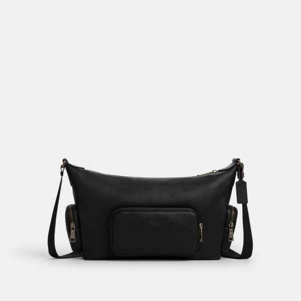 Coach Finn Crossbody Bag With Pockets - Gunmetal/Black