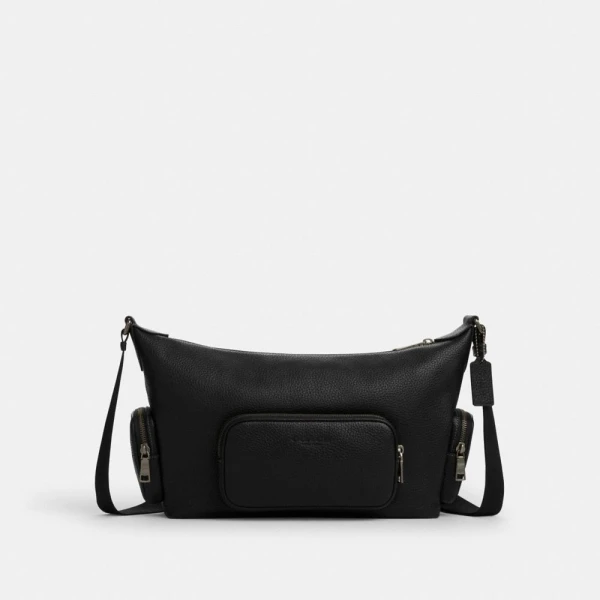 Coach Finn Crossbody Bag With Pockets - Gunmetal/Black