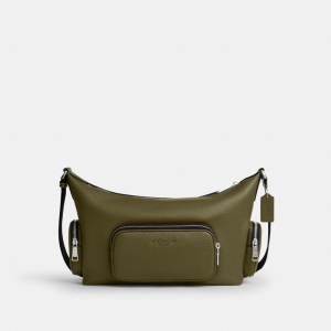 Coach Finn Crossbody Bag With Pockets - Silver/Olive