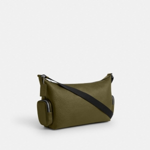 Coach Finn Crossbody Bag With Pockets - Silver/Olive - Image 5