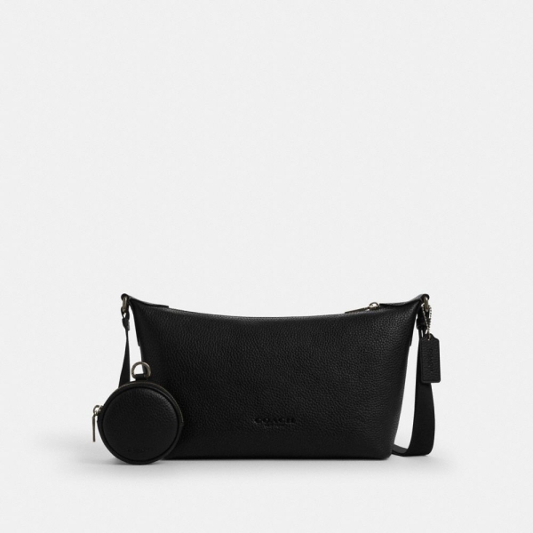 Coach Small Finn Crossbody Bag With Pouch - Gunmetal/Black