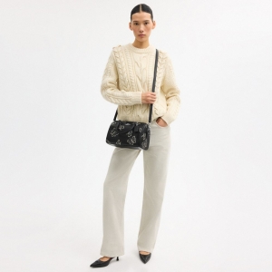 Rowan Satchel Bag With Butterfly Print - Silver - Image 3