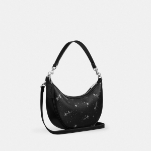 Coach Aria Shoulder Bag With Star Print - Silver/Black Multi - Image 6