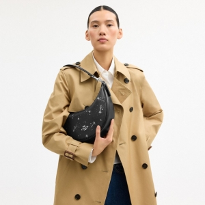 Coach Aria Shoulder Bag With Star Print - Silver/Black Multi - Image 4