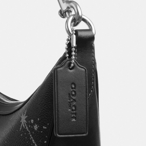 Coach Aria Shoulder Bag With Star Print - Silver/Black Multi - Image 10