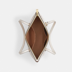 Fiona Zip Tote Bag With Star Print - Gold/Chalk Multi - Image 5