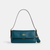 Coach Etta Small Flap Shoulder Bag - Gold/Teal Ink