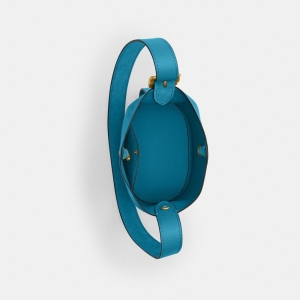 Coach Bleecker Bucket Bag 21 - Dark Brass/Sea Blue - Image 6