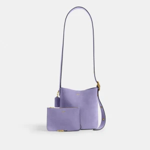 Coach Bleecker Bucket Bag 21 - Brass/Violet Mist - Image 6