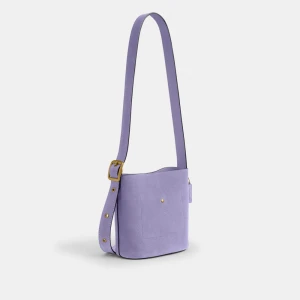Coach Bleecker Bucket Bag 21 - Brass/Violet Mist - Image 7