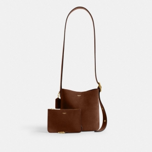 Coach Bleecker Bucket Bag 21 - Brass/Warm Brown - Image 5