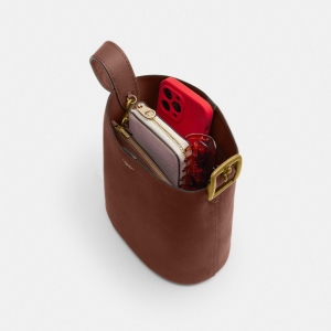 Coach Bleecker Bucket Bag 21 - Brass/Warm Brown - Image 7