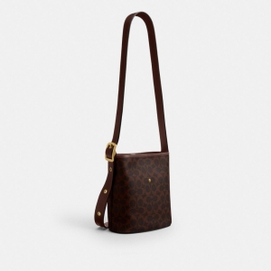 Coach Bleecker Bucket Bag 21 In Signature Canvas - Brass/Maple (CCX06) - Image 8