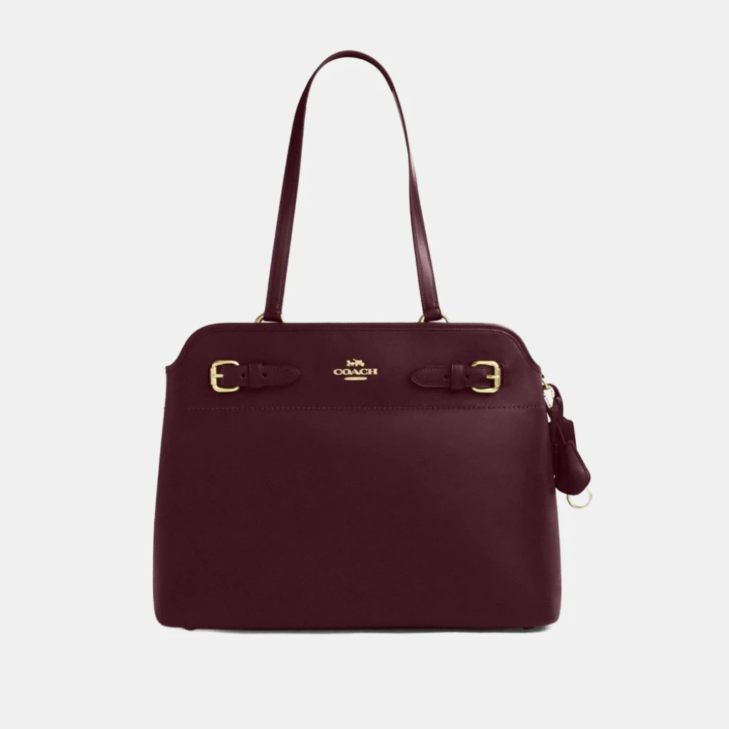 Coach Easton Tote Bag - Gold/Dark Wine