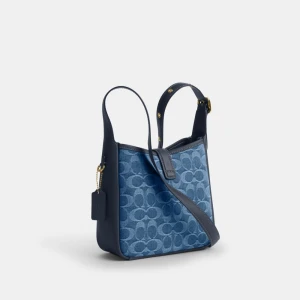 Coach Hadley Mini Crossbody Bag In Signature Denim - Gold/Indigo - Image 6