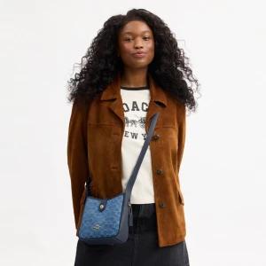 Coach Hadley Mini Crossbody Bag In Signature Denim - Gold/Indigo - Image 9