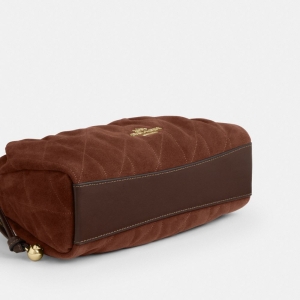 Coach Faye Shoulder Bag With Quilting - Gold/Vintage Brown/Maple - Image 9