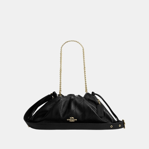 Coach Faye Large Shoulder Bag With Quilting - Gold/Black