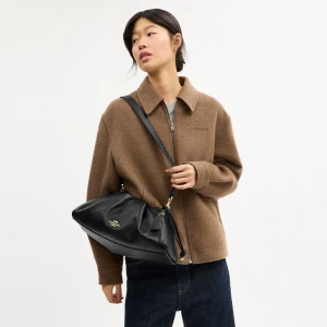 Coach Faye Large Shoulder Bag With Quilting - Gold/Black - Image 3