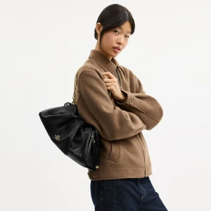 Coach Faye Large Shoulder Bag With Quilting - Gold/Black - Image 4