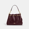 Coach Evelyn Shoulder Bag - Gold/Dark Wine