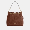 Coach Evelyn Large Shoulder Bag With Quilting - Gold/Vintage Brown/Maple