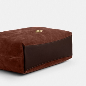 Coach Evelyn Large Shoulder Bag With Quilting - Gold/Vintage Brown/Maple - Image 7