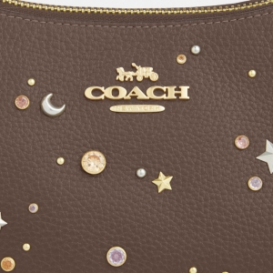 Coach Teri Shoulder Bag With Rivets - Gold/Dark Stone - Image 10