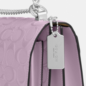 Coach Klare Crossbody Bag In Signature Leather - Silver/Light Violet - Image 9