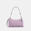Coach Teri Shoulder Bag In Signature Leather With Heart Charm - Silver/Light Violet
