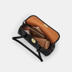 Coach Bridget Flap Shoulder Bag - Gold/Black (CDB04) - Image 5